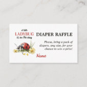 Garden Daisy Little Ladybug Baby Shower Diaper エンクロージャーカード (正面)