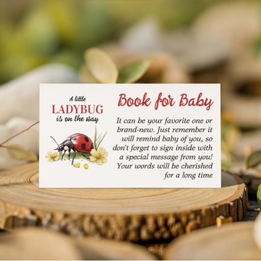 Garden Daisy Little Ladybug Book For Baby Shower エンクロージャーカード