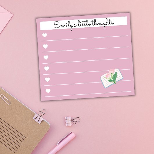 Garden Day Dreams – Heart & Floral Personalized  ポストイット