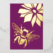 Garden de Abeille et de Fleurs Événement en Plein  箔招待状 (正面)