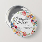 Garden Disco Bachelorette Button Pin 缶バッジ (正面&裏面)