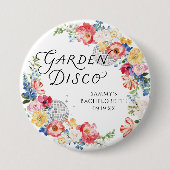 Garden Disco Bachelorette Button Pin 缶バッジ (正面)