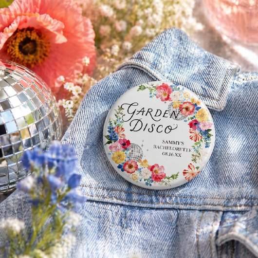 Garden Disco Bachelorette Button Pin 缶バッジ