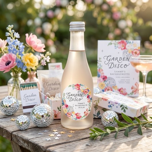 Garden Disco Bachelorette Favor Stickers ラウンドシール