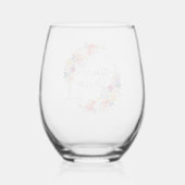 Garden Disco Bachelorette Party Monogram ステムなしワイングラス (裏面)