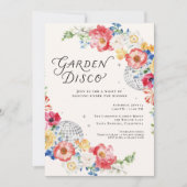 Garden Disco Floral Party Invitation 招待状 (正面)