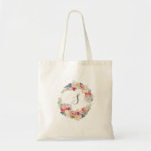 Garden Disco Floral Party Monogram トートバッグ (正面)