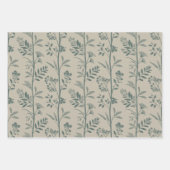 Garden Dream Elegant Botanicals teal & beige ラッピングペーパーシート (正面2)