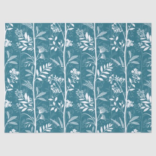 Garden Dream Elegant Botanicals - turquoise 薄葉紙 (正面)