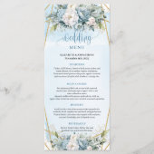 Garden Dusty Blue Eucalyptus Floral Wedding Menu メニュー (正面)