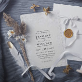 Garden Embossed Floral Elegant QR Code Wedding 招待状