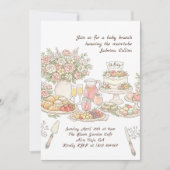 Garden Floral Baby Brunch Baby Shower 招待状 (正面)