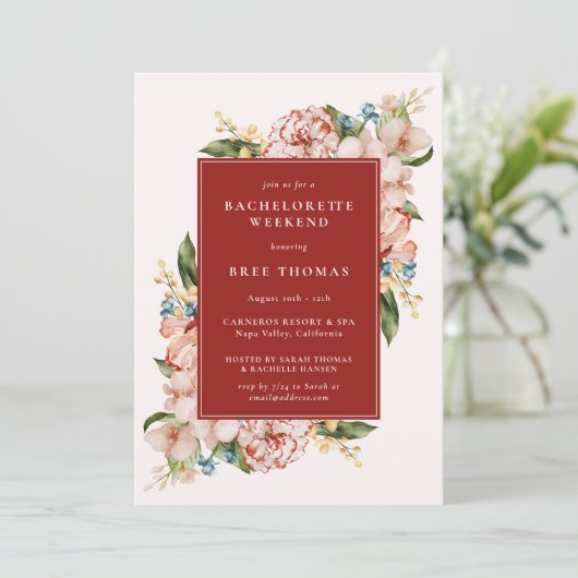 Garden Floral Bachelorette Weekend 招待状 (スタンド正面)