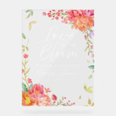 Garden Floral Bridal Shower Welcome Acrylic Sign アクリルサイン (正面)