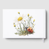 Garden Floral Daisy Cute Red Ladybug Baby Shower ゲストブック (裏面)