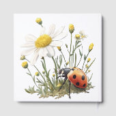 Garden Floral Daisy Little Ladybug Baby Shower ゲストブック (裏面)
