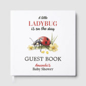 Garden Floral Daisy Little Ladybug Baby Shower ゲストブック (正面)