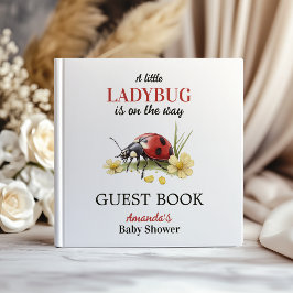Garden Floral Daisy Little Ladybug Baby Shower ゲストブック