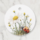 Garden Floral Daisy Little Ladybug Baby Shower フェイバータグ (裏面)