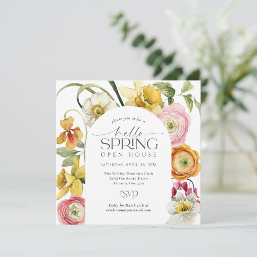 Garden Floral Hello Spring Open House  招待状 (スタンド正面)