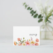 Garden Floral QR Code Wedding RSVP Card エンクロージャーカード (スタンド正面)