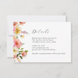 Garden Floral Wedding Details Card 招待状