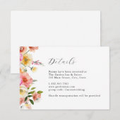 Garden Floral Wedding Details Card 招待状 (正面/裏面)