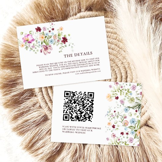 Garden Floral Wedding QR Code Details  エンクロージャーカード