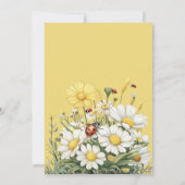 Garden Floral Yellow A Little Ladybug Baby Shower 招待状 (裏面)