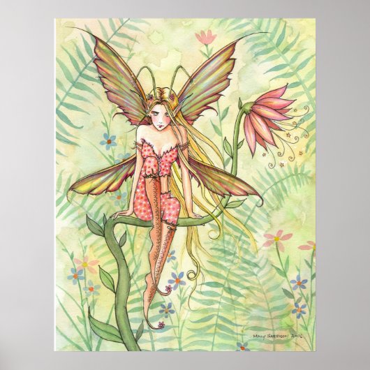 Garden Flower Fairy Poster Print ポスター (正面)