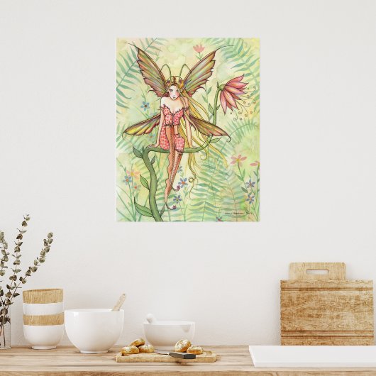 Garden Flower Fairy Poster Print ポスター (キッチン)