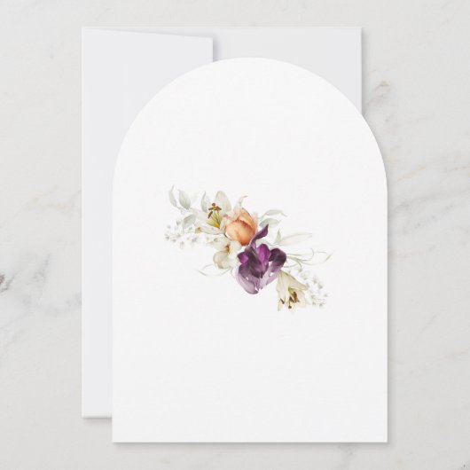 Garden Flowers Botanical Script 90th Birthday 招待状 (裏面)