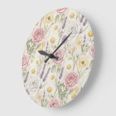 Garden Flowers by Natasha Us ラージ壁時計 (傾斜)