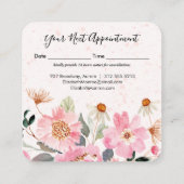 Garden Flowers Hair Stylist Salon Makeup 予約カード (裏面)