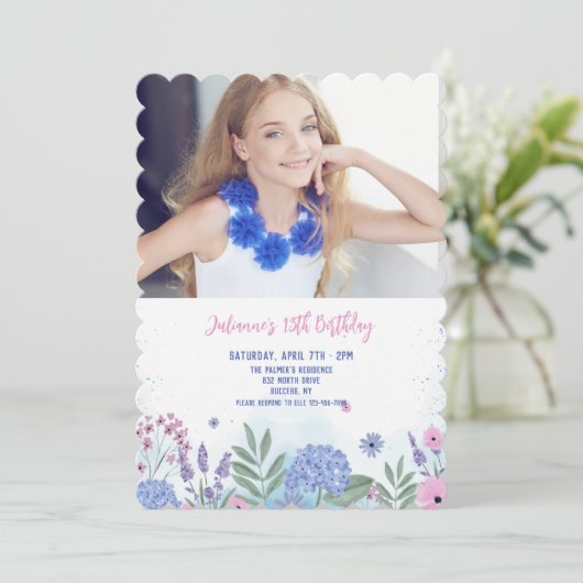 Garden Flowers Photo Invitation 招待状 (スタンド正面)