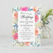 Garden flowers watercolours Wedding Invitation 招待状 (スタンド正面)