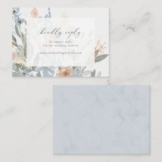 Garden Flowish RSVP by Webサイトの挿入 エンクロージャーカード (正面/裏面)