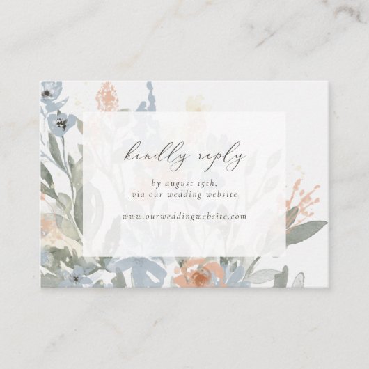 Garden Flowish RSVP by Webサイトの挿入 エンクロージャーカード (正面)
