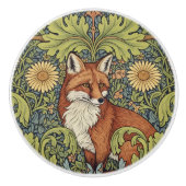 Garden Fox William Morris Floral Art Nouveau セラミックノブ (正面)