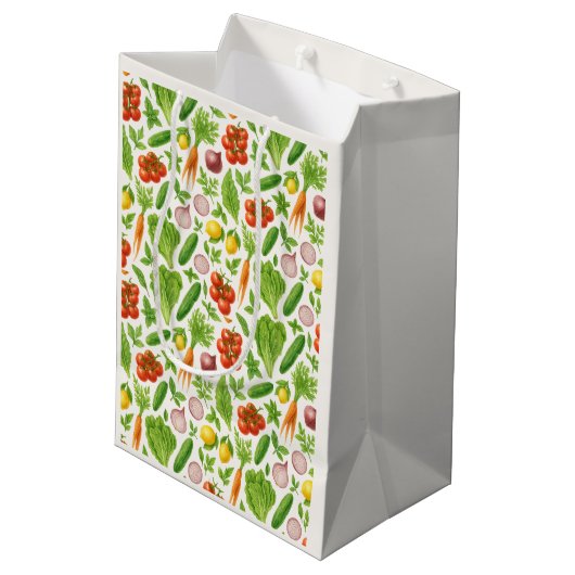 Garden-Fresh Veggies Gift Bag — Medium | Ivory ミディアムペーパーバッグ (裏面アングル)