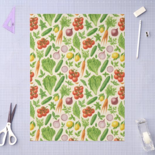 Garden-Fresh Veggies Tissue — Medium | Cream  薄葉紙 (クラフト)