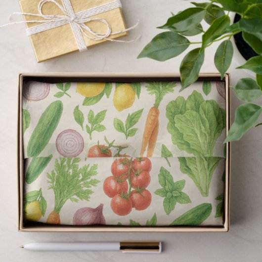 Garden-Fresh Veggies Tissue — Medium | Cream  薄葉紙 (ギフト)