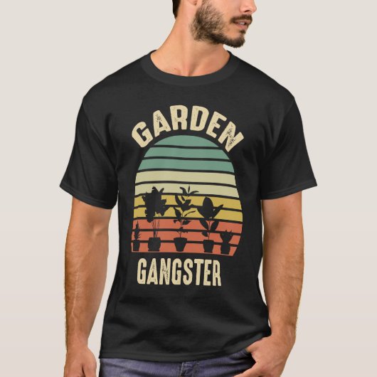 Garden Gangster Retro Vintage  Gardening Tシャツ (正面)