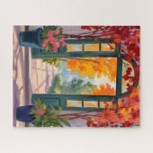 Garden Gate | Watercolor Botanical Floral Painting ジグソーパズル (横)