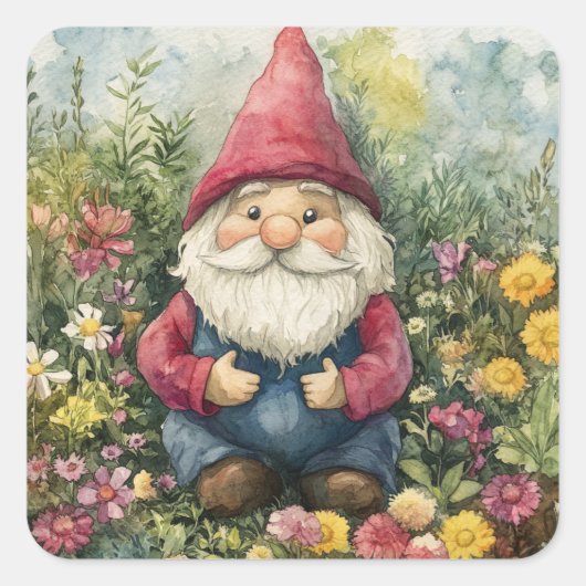 Garden Gnome スクエアシール (正面)