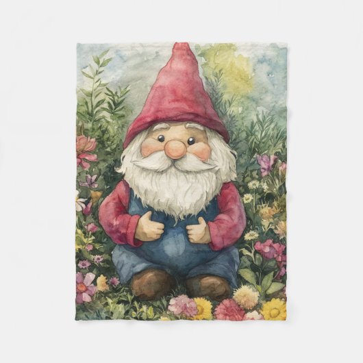 Garden Gnome フリースブランケット (正面)