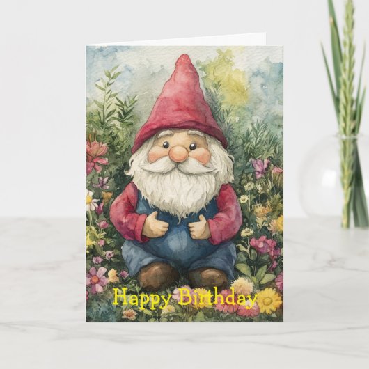 Garden Gnome Birthday カード (正面)