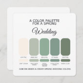 Garden Green & Cream Spring Wedding Palette Card 招待状 (正面/裏面)