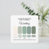 Garden Green & Cream Spring Wedding Palette Card 招待状 (スタンド正面)