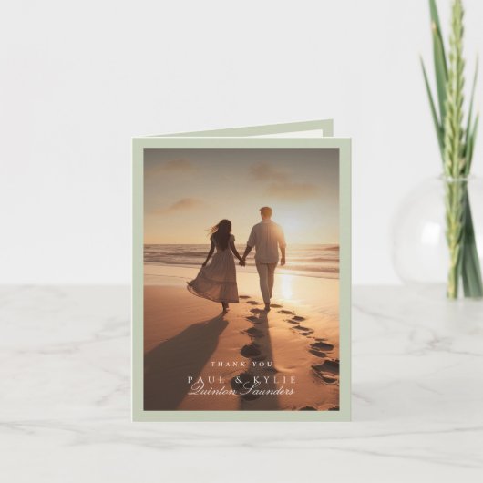 Garden Green Wedding Photo サンキューカード (正面)